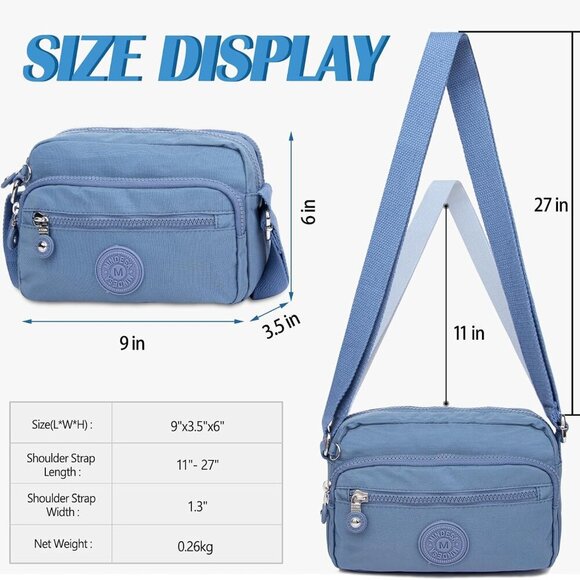 Small Crossbody Bags for Women Nylon Waterproof Lightweight Crossbody Purse Casu - Picture 6 of 7